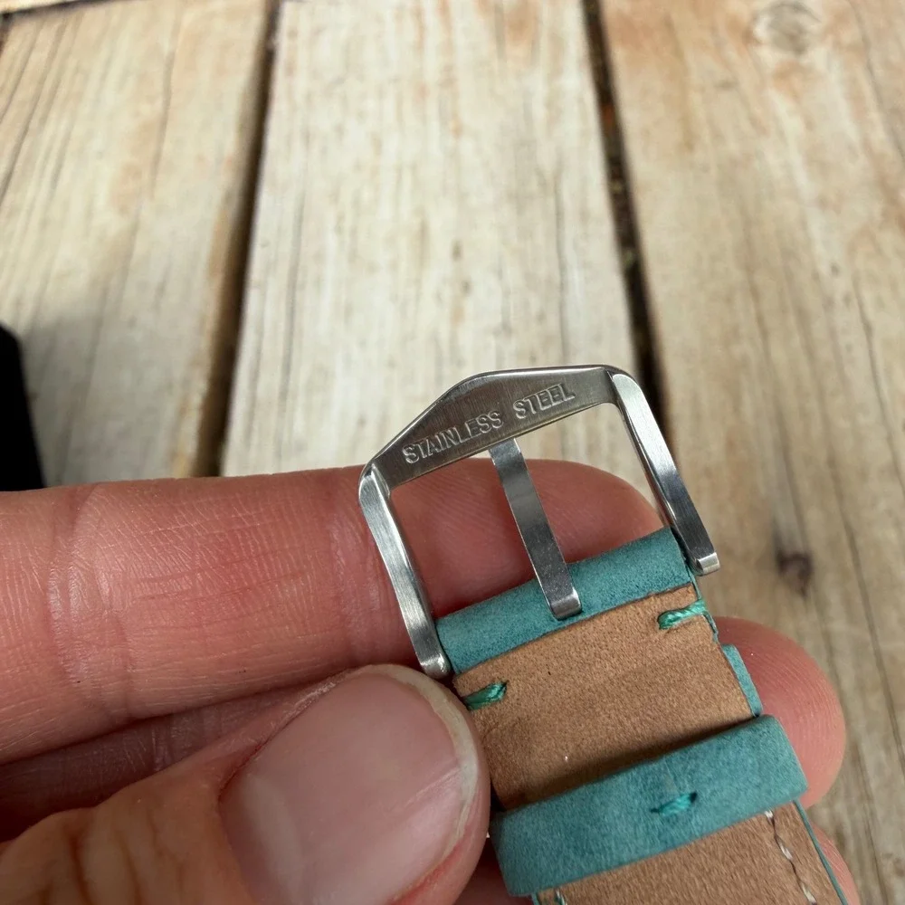 Fossil Watch Strap Unisex 20mm Turquoise Teal Genuine Leather S201088
